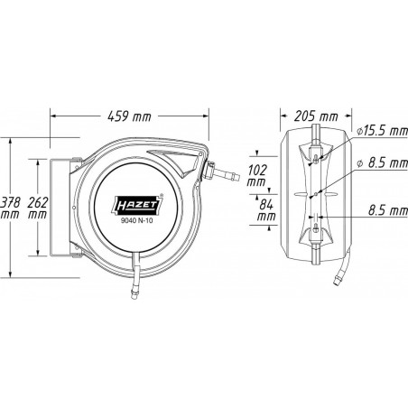 Gaisa vads spolē 15m 3/8" 10mm 9040N-10 HAZET